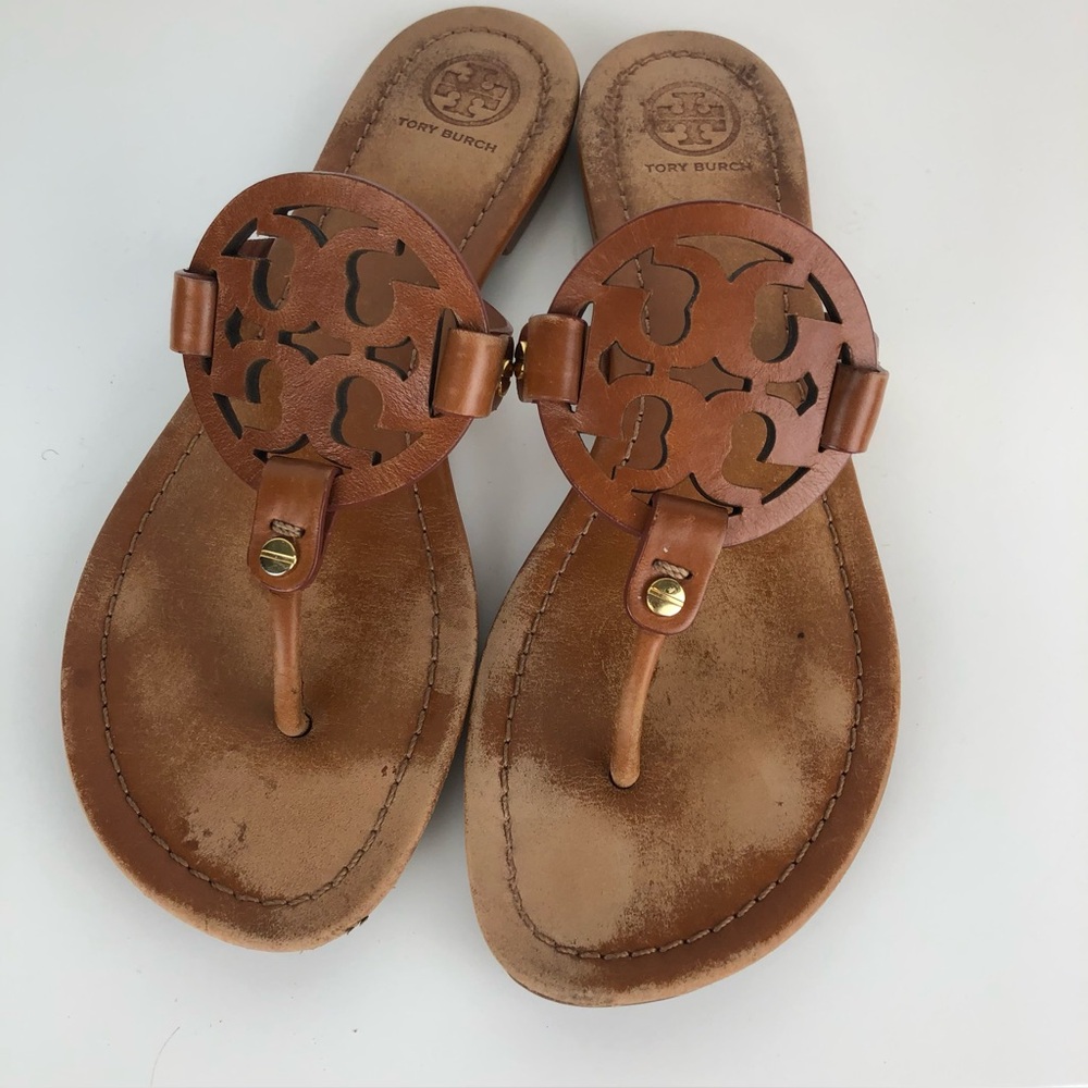 Tory Burch Miller Brown Leather Sandals - Picture 8 of 8